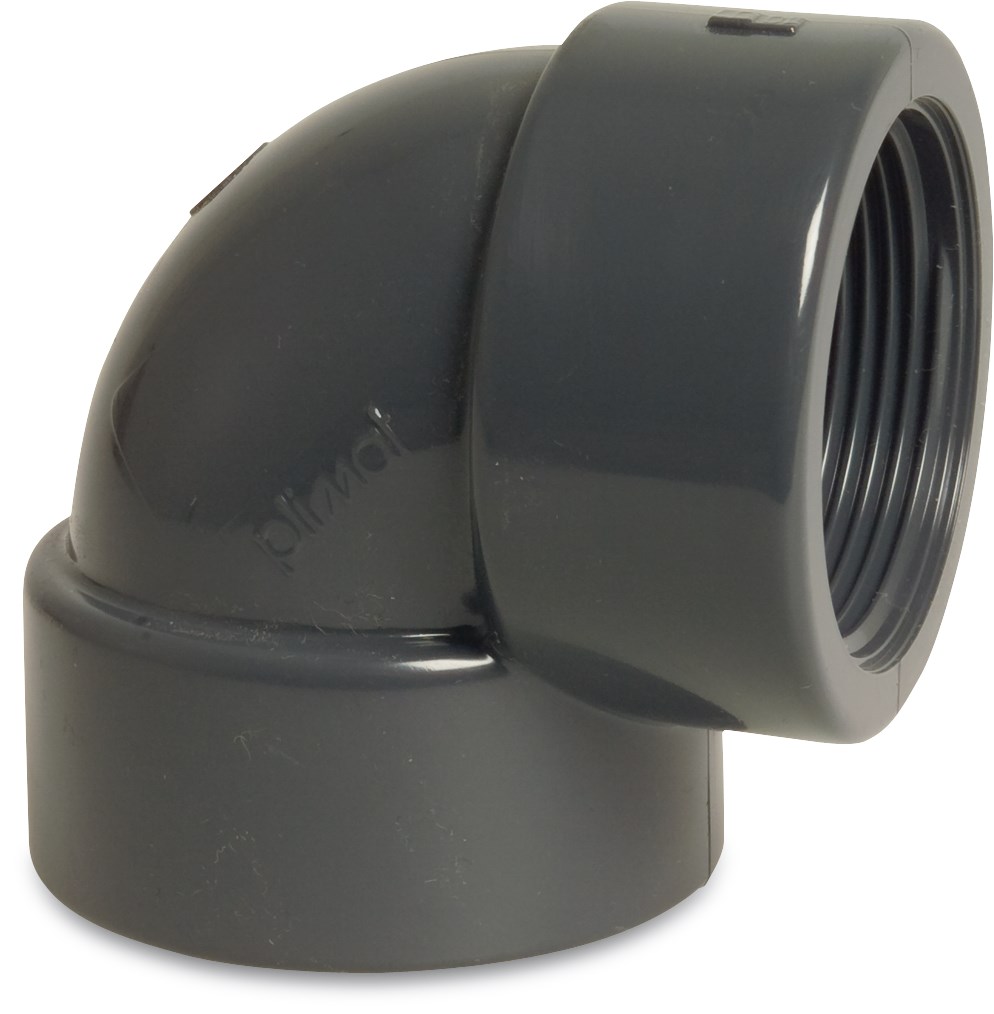 PVC adaptor elbow 90 degree 50mm Socket x 1.5inch Thread
